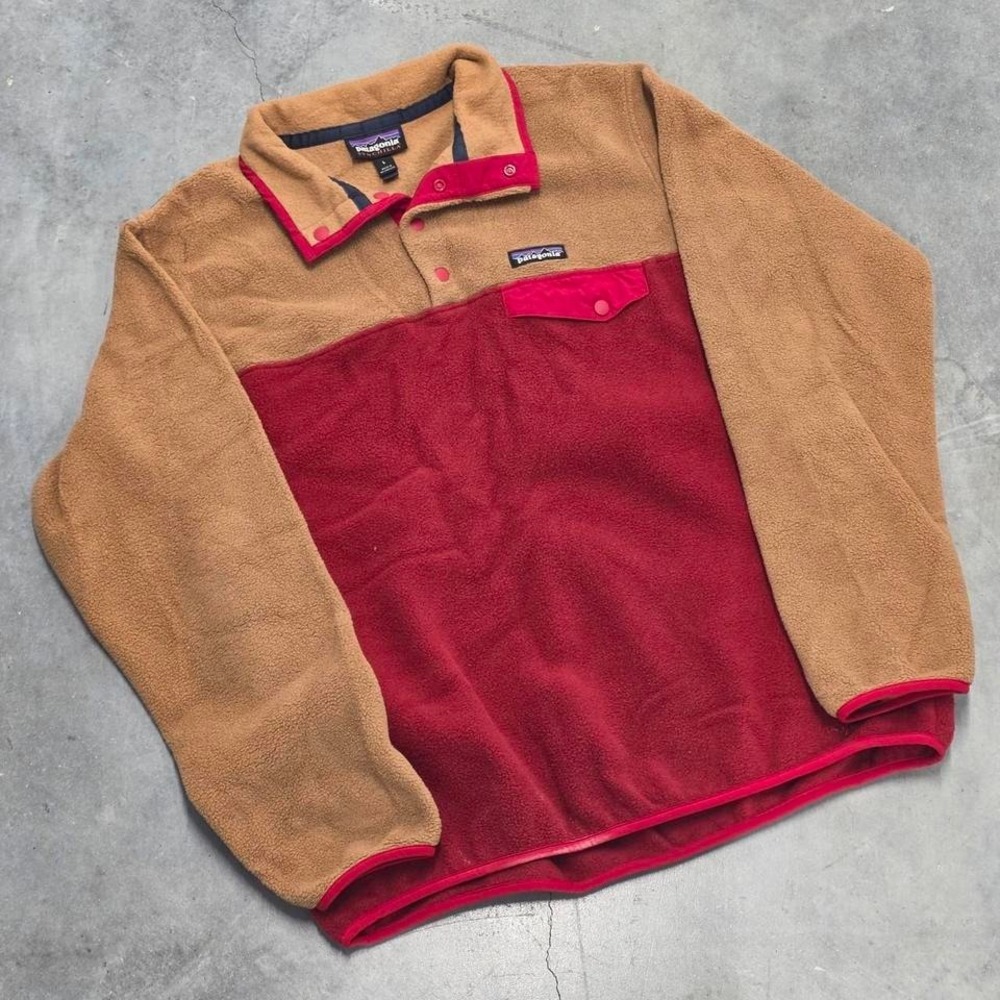 Patagonia Synchilla Fleece Hiking Red Brien Pullover Size Medium
